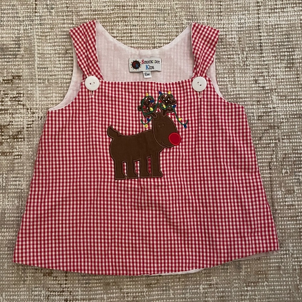 💫3 for $25💫 Smockadot Girls top with Reindeer